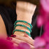 Mini verre luciole bleu sarcelle x bracelet fil rouge